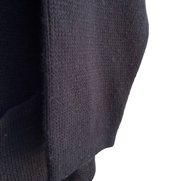 College Point Vintage Black Knit Gold Button Pockets Oversized Cardigan Sweater - Picture 4 of 7